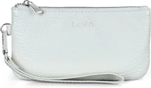 befen Genuine Leather Wristlet Coin Purse, Small Italian Leather Zipper Wallet Pouch for Women 6.75 x 3.75