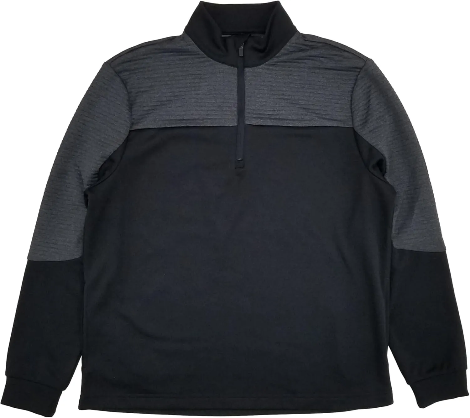 Ben Hogan Mens Black & Gray Pro Knit Ottoman Quarter Zip Golf Sweater Small