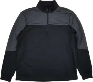 Ben Hogan Mens Black & Gray Pro Knit Ottoman Quarter Zip Golf Sweater Small