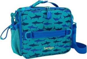 Bentgo Kids Lunch Bag - Durable, Double-Insulated Lunch Bag for Kids 3 ; Holds Lunch Box, Water Bottle, & Snacks; Easy-Clean Water-Resistant Fabric & Multiple Zippered Pockets (Shark)