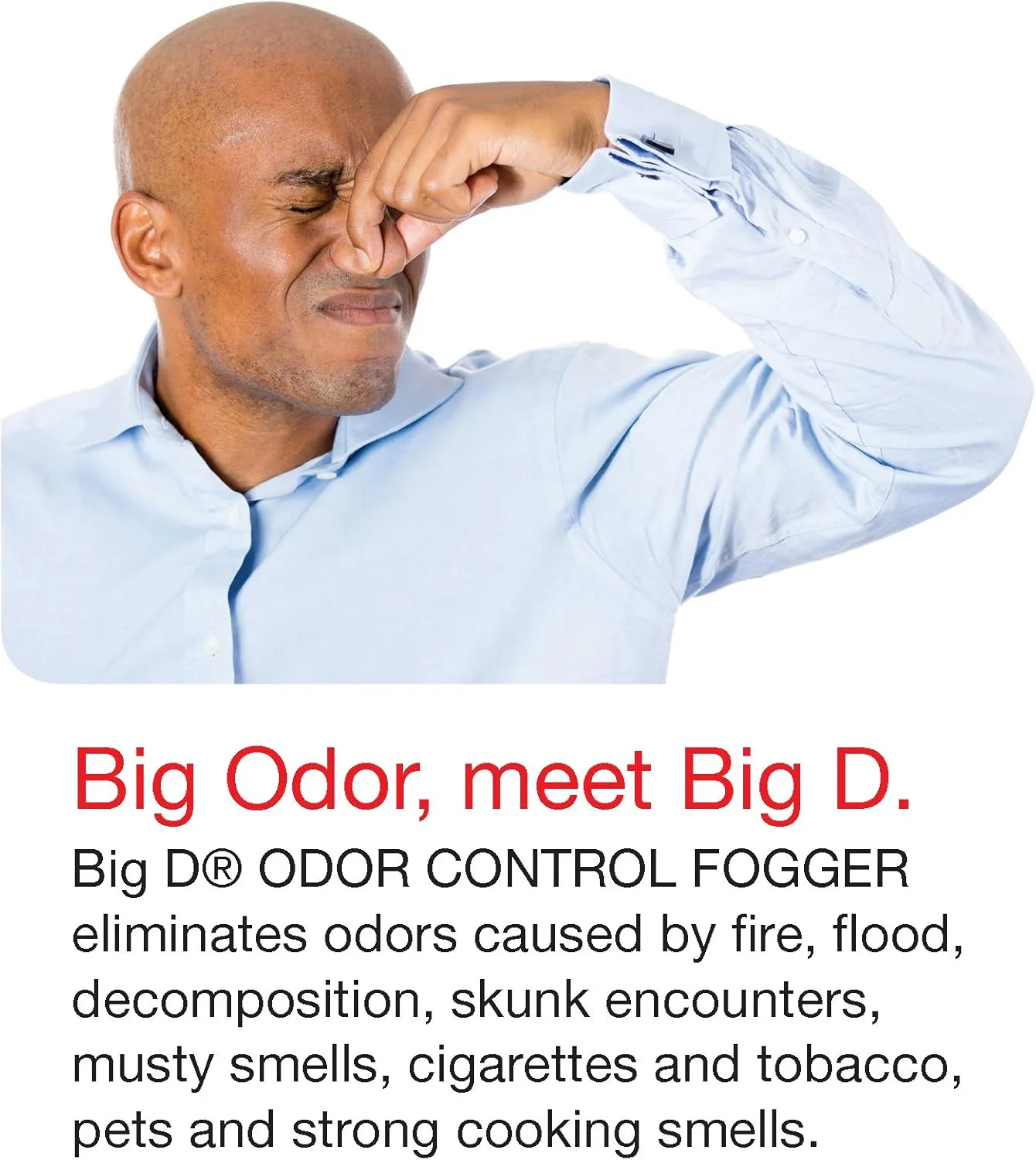 Big D 344 Odor Control Fogger, Mountain Air Fragrance-Kills odors from fire, flood, decomposition, skunk, cigarettes, musty smells-Ideal for use in cars, property management, hotels ,5 oz (Pack of 12)