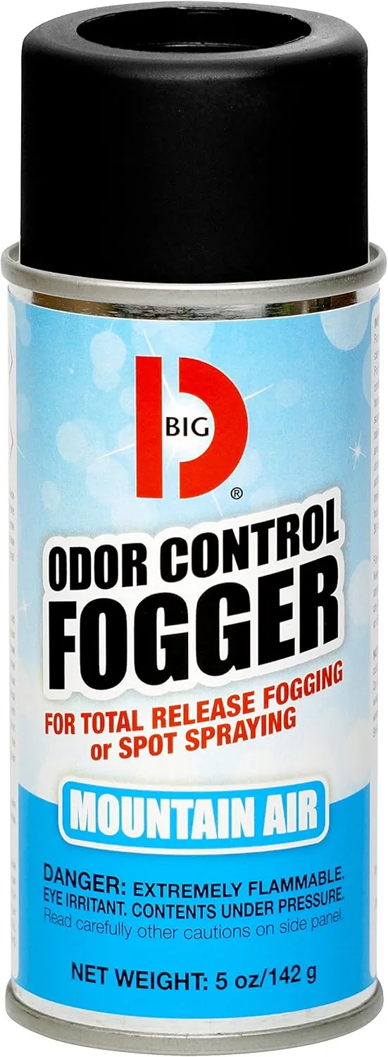 Big D 344 Odor Control Fogger, Mountain Air Fragrance-Kills odors from fire, flood, decomposition, skunk, cigarettes, musty smells-Ideal for use in cars, property management, hotels ,5 oz (Pack of 12)