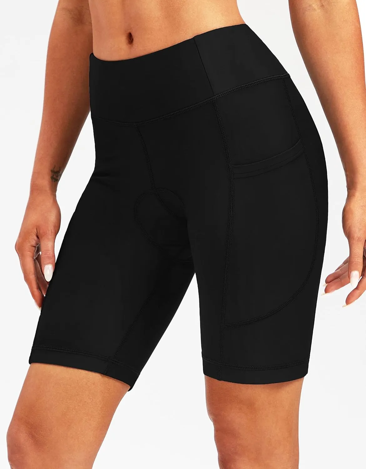 Bikewa Women's 4D Padded Bike Shorts Cycling Riding Road Biking Bicycle Cycle Shorts for Women Zipper Pockets