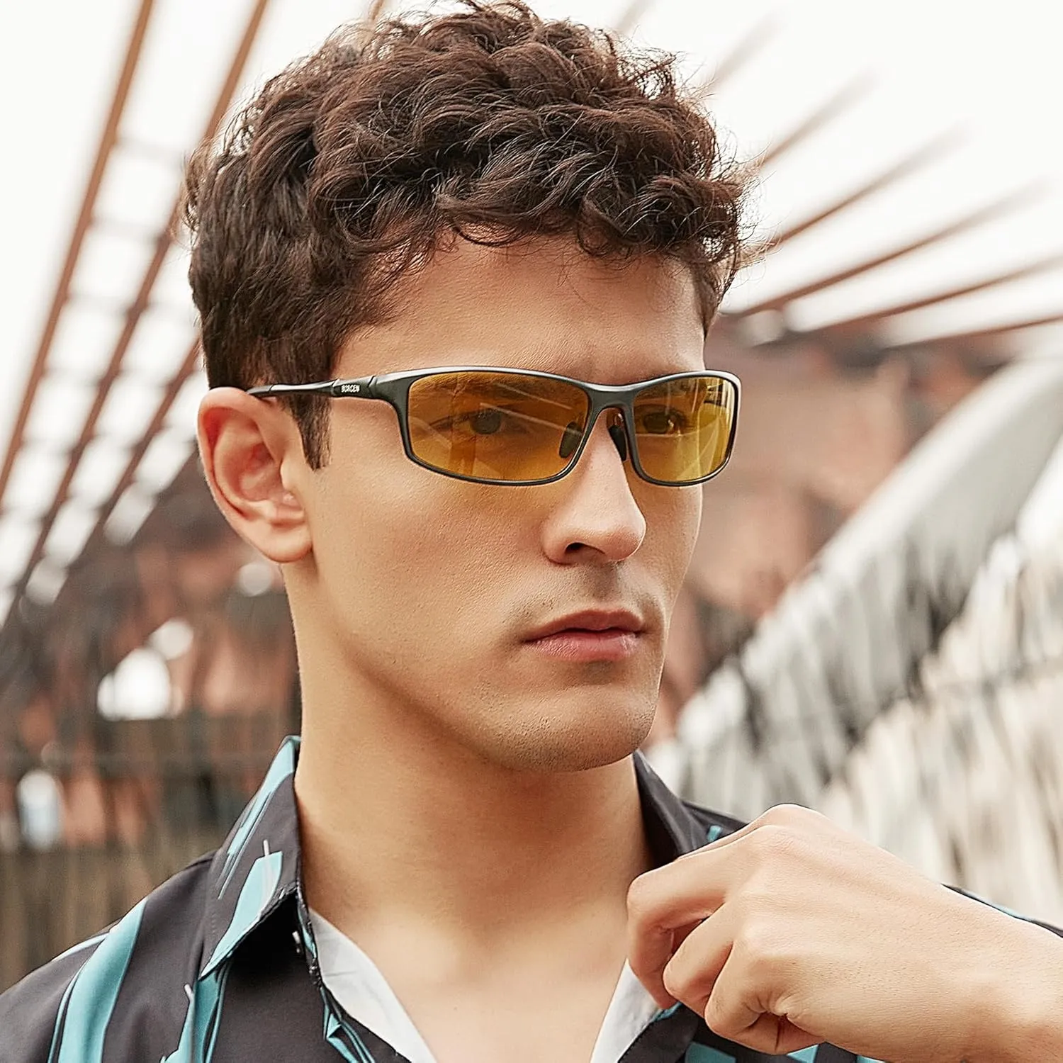 BIRCEN Night Vision Glasses for Driving, Anti Glare HD Al-Mg Frame Night Driving Glasses for Men and Women