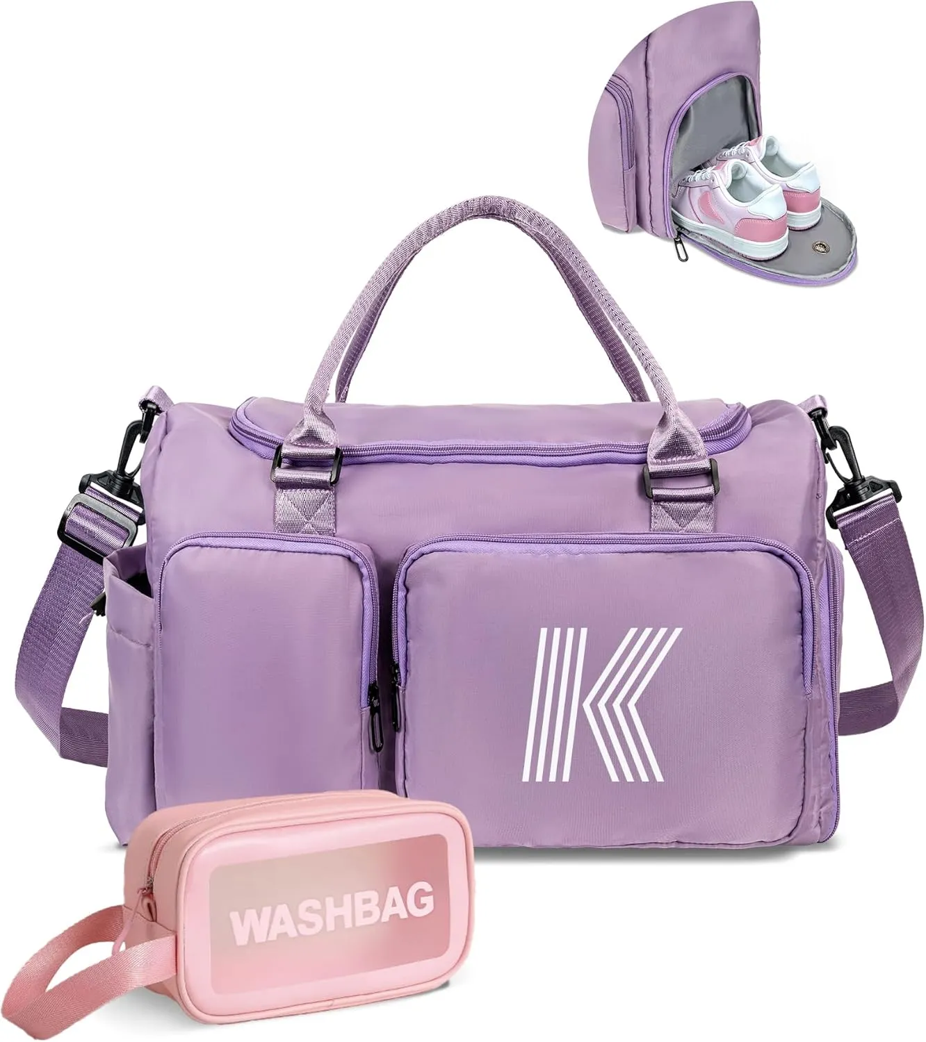 Birthday Gifts for Teen Girls - Initial Travel Duffel, Sports Gym Bag, Personalized Weekender, Monogram Overnight Bag, women gifts, grad gift 2025