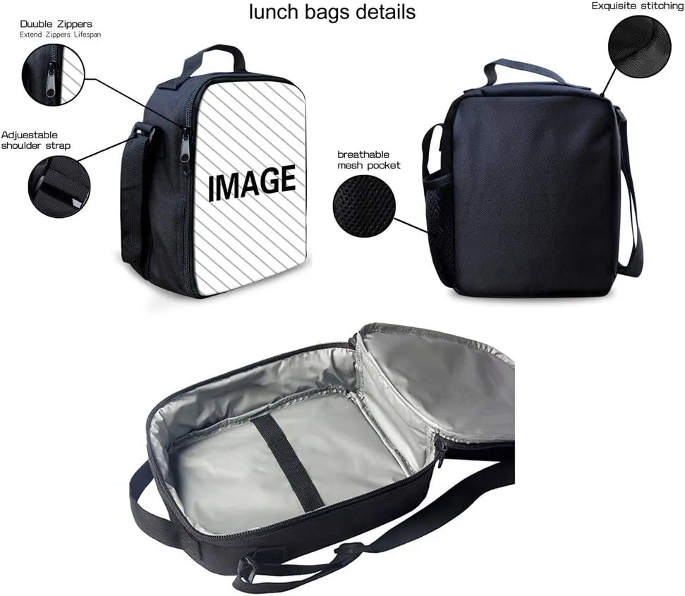 Biyejit Airplane Model School Bag Set Boys Girls Backpack and Lunch Box Pen Case 3 in 1