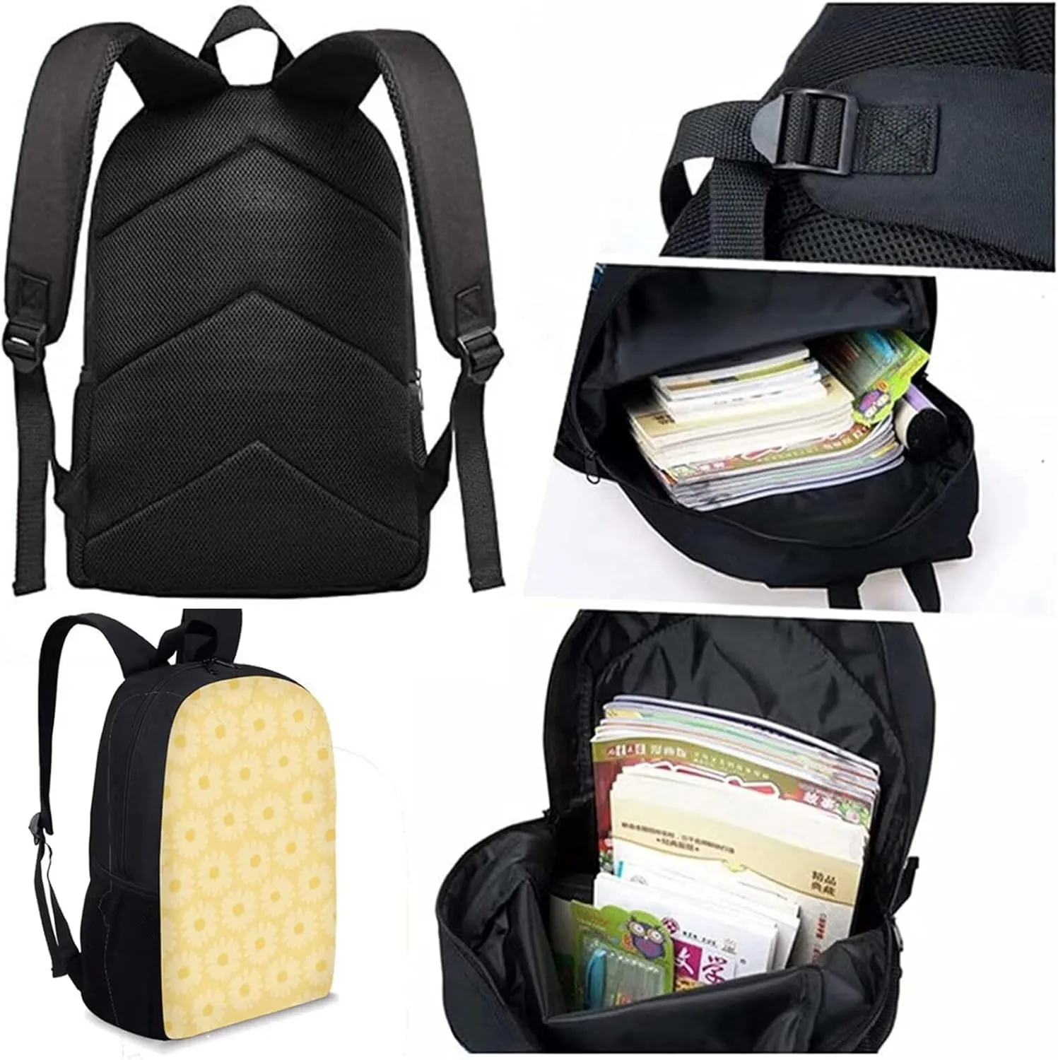 Black African Girls Backpack and Lunch Box Set 2Nd/3Rd/4Th/5Th Grade Kids Bookbag Lunch Bag Pencil Case Pouch Magic American AfroGirls School Bag Age 8-10/10-12/14-16