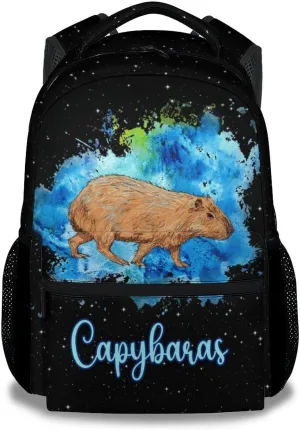 Black Backpack for School - 16 Inches School Backpacks for Girls, Boys - Aesthetic Bookbag for Elementary