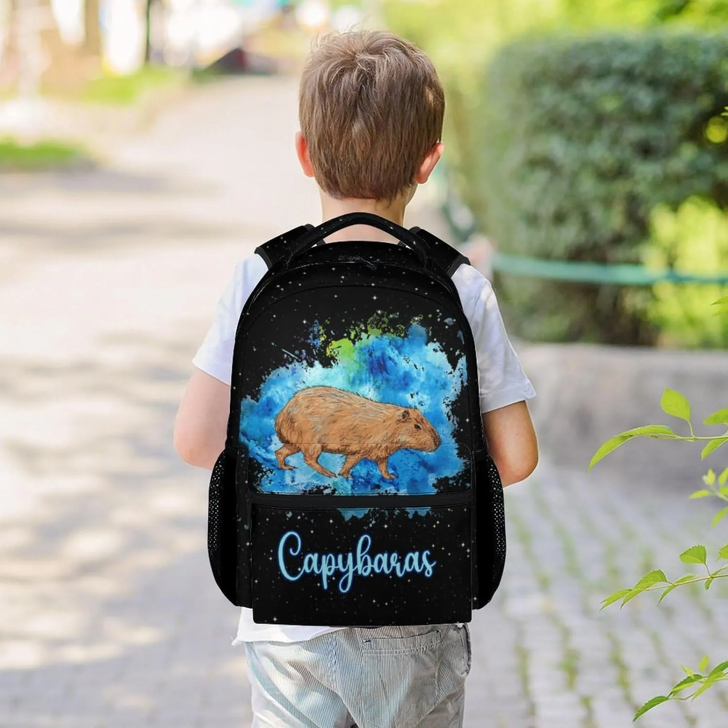 Black Backpack for School - 16 Inches School Backpacks for Girls, Boys - Aesthetic Bookbag for Elementary