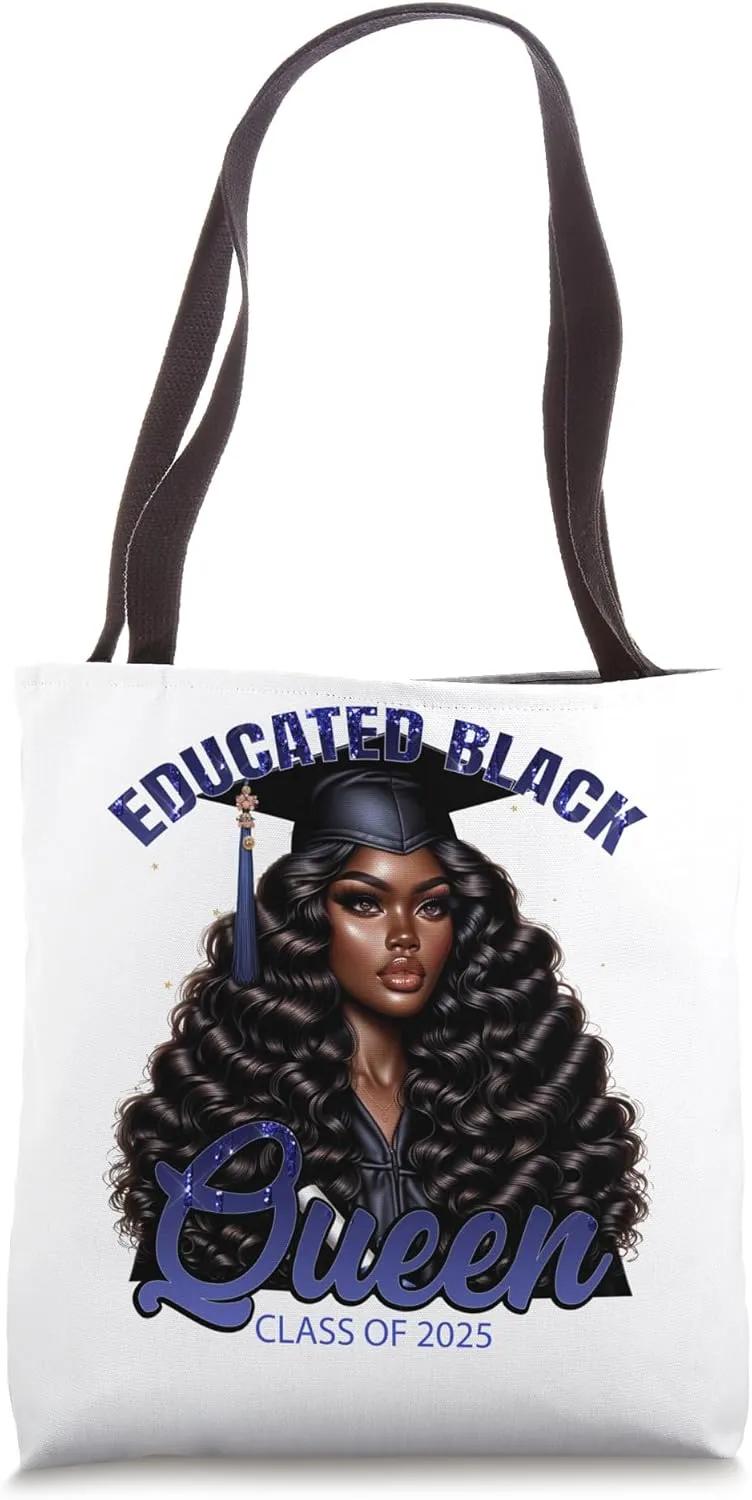 Black Girl Graduation HBCU Senior Melanin Blue Class of 2025 Tote Bag