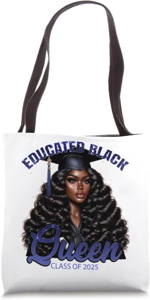 Black Girl Graduation HBCU Senior Melanin Blue Class of 2025 Tote Bag