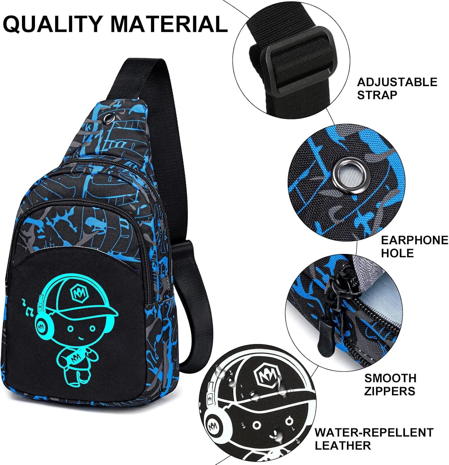 Bluboon Kids Backpack Boys Camo Bookbag Teens Elementary School Bag Daypack Travel Back Pack Middle school (Boy-doodle 2pcs)