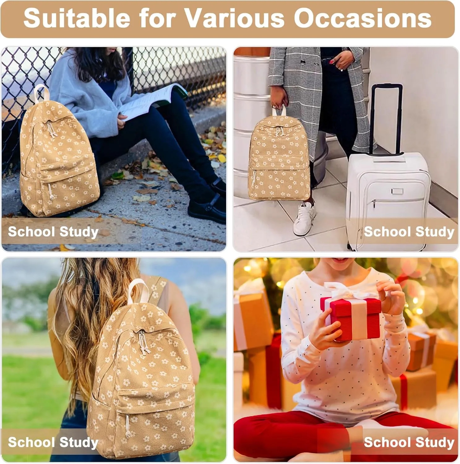 Bluboon School Backpack Teens Girls Boys Kids School Book Bags with Lunch Box Pencil Bag