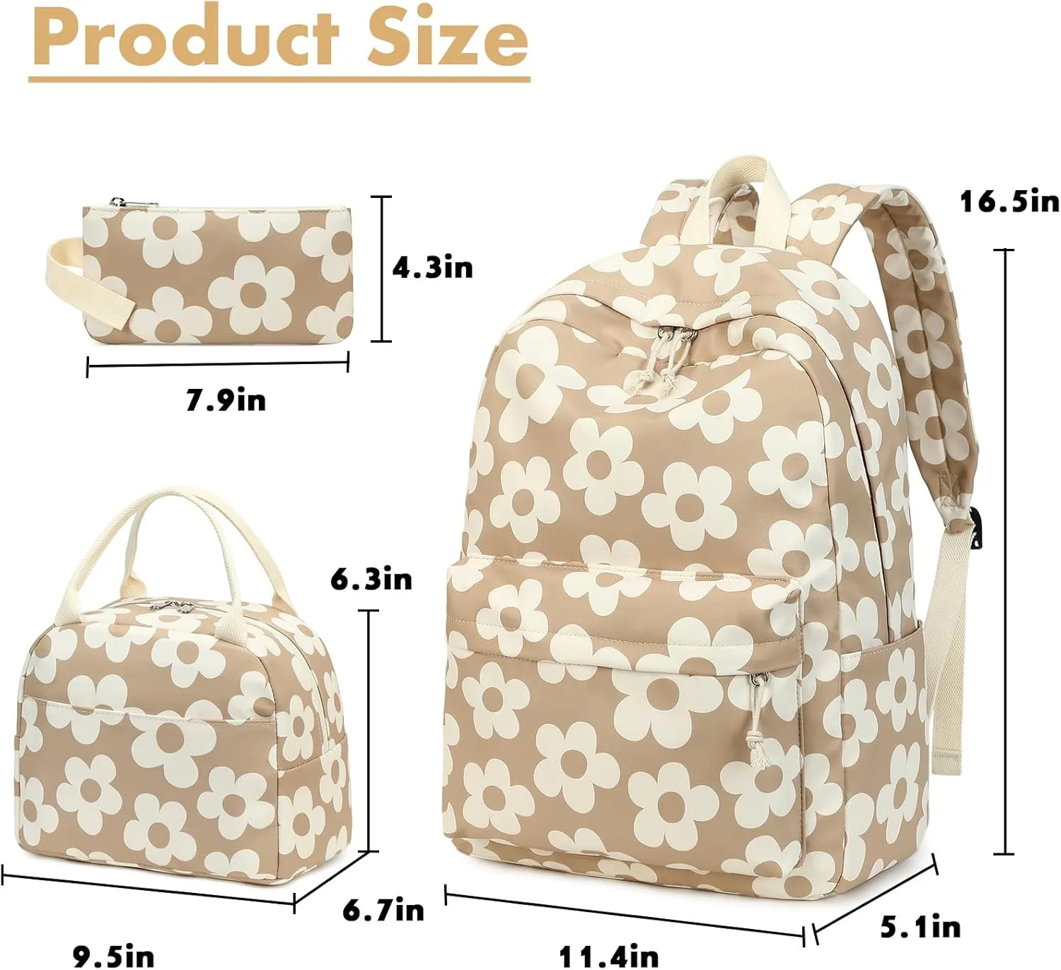Bluboon School Backpack Teens Girls Boys Kids School Book Bags with Lunch Box Pencil Bag