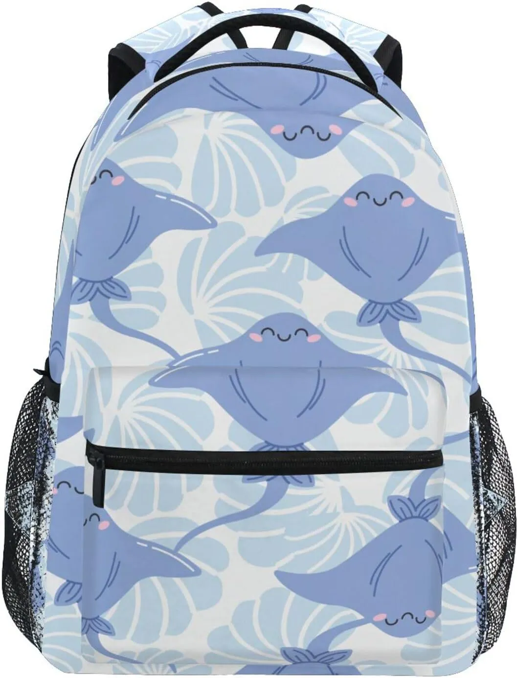 Blue Shells Sea Stingray Boys Girls Kids School Backpacks Bookbag, School Bag Travel Backpack Daypack