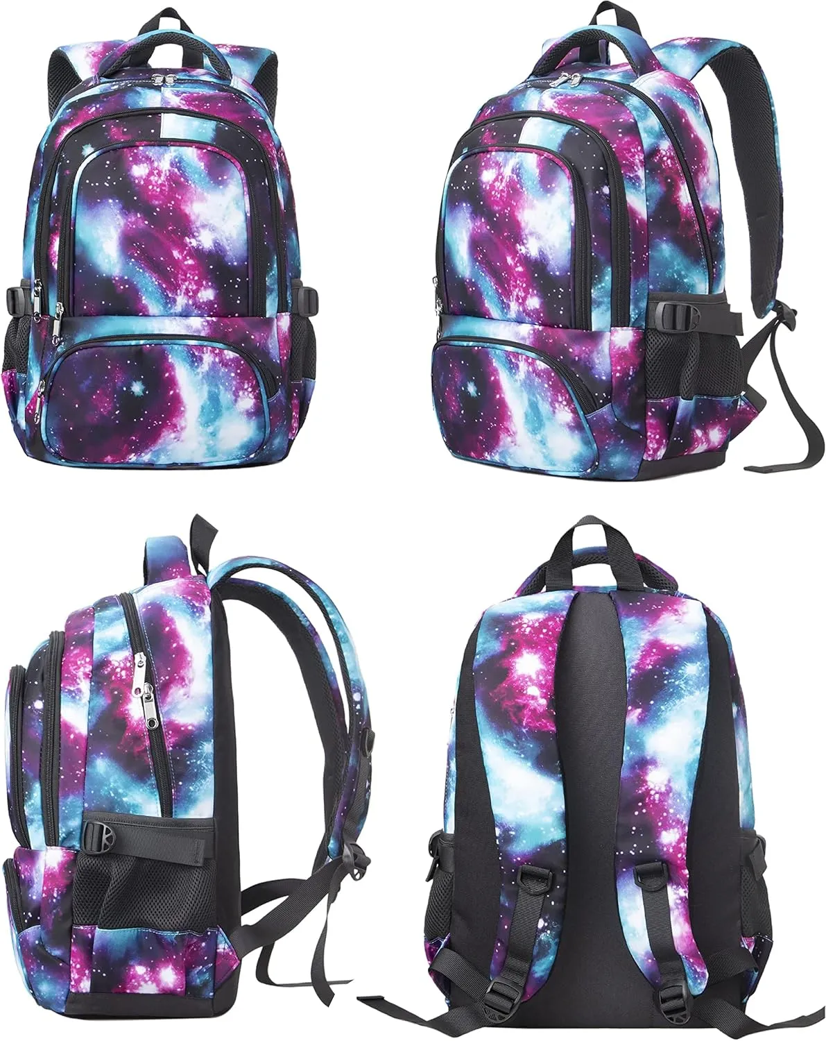 BLUEFAIRY Kids Backpack for Girls Elementary Middle School Bags Primary School Bookbags Child Back to School Gifts with Tablet Sleeve Large Compartment Mochila para Niñas 17" Aged 8-10 Galaxy Purple