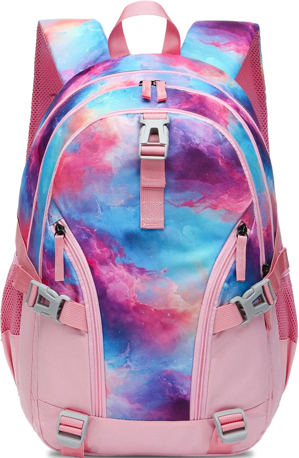 BLUEFAIRY Pink Galaxy Book Bag for Teens Girls Backpack for Middle High School Bag XL Teenagers Bookbag Casual Daypack Large Compartment Mochilas para Niñas Adolescentes 18"