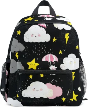 Bolaz Upgraded Backpack for School Teenagers Girls Boys-Cute Rain Pattern,Travel Bag with Chest Buckle and Whistle