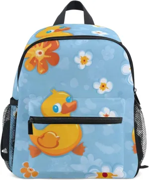 Bolaz Upgraded Backpack for School Teenagers Girls Boys-Duckling Flower Pattern,Travel Bag with Chest Buckle and Whistle