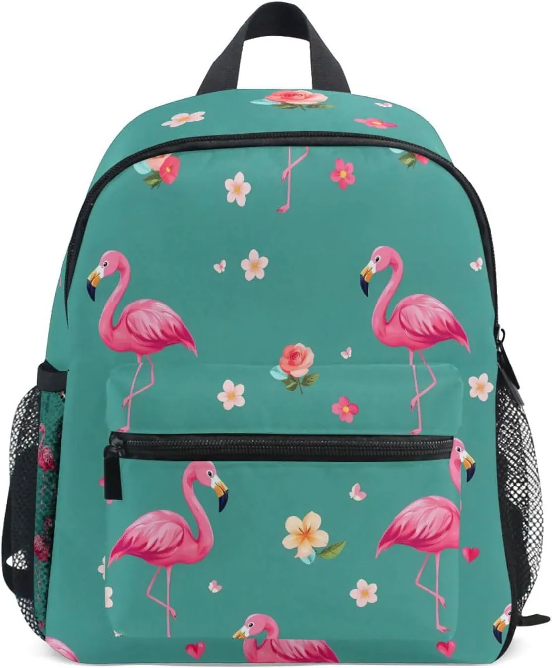 Bolaz Upgraded Backpack for School Teenagers Girls Boys-Flamingo Flowers Green,Travel Bag with Chest Buckle and Whistle