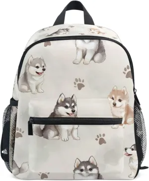 Bolaz Upgraded Backpack for School Teenagers Girls Boys-Husky Pattern,Travel Bag with Chest Buckle and Whistle