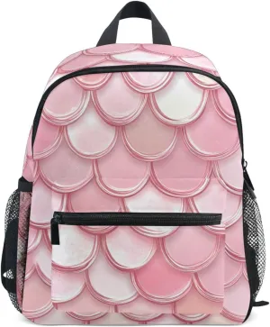Bolaz Upgraded Backpack for School Teenagers Girls Boys-Pink Scale Pattern,Travel Bag with Chest Buckle and Whistle