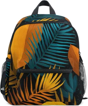 Bolaz Upgraded Backpack for School Teenagers Girls Boys-Tropical Leaves Pattern,Travel Bag with Chest Buckle and Whistle