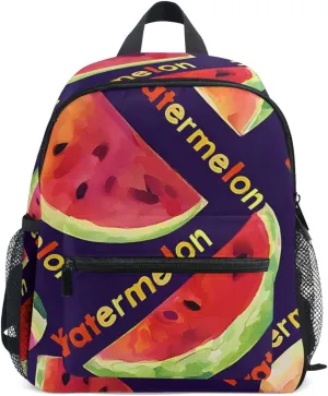 Bolaz Upgraded Backpack for School Teenagers Girls Boys-Watercolor Watermelon Pattern,Travel Bag with Chest Buckle and Whistle
