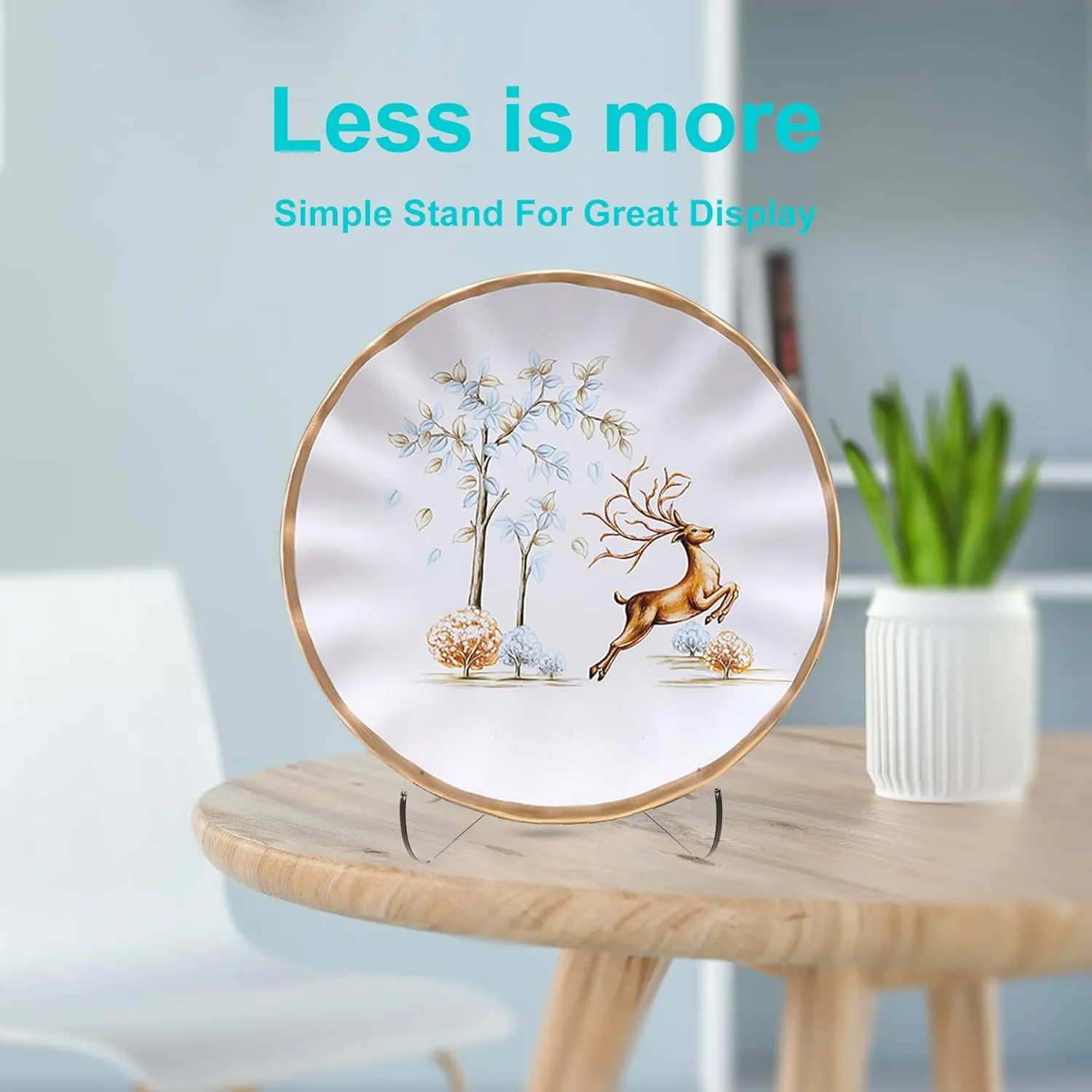 Boloyo 60-Degree Angle Acrylic Plate Display Stand , 6 Inch 5PC Clear Acrylic Display Holder Easel Base for Home Office Kitchen School Art Display