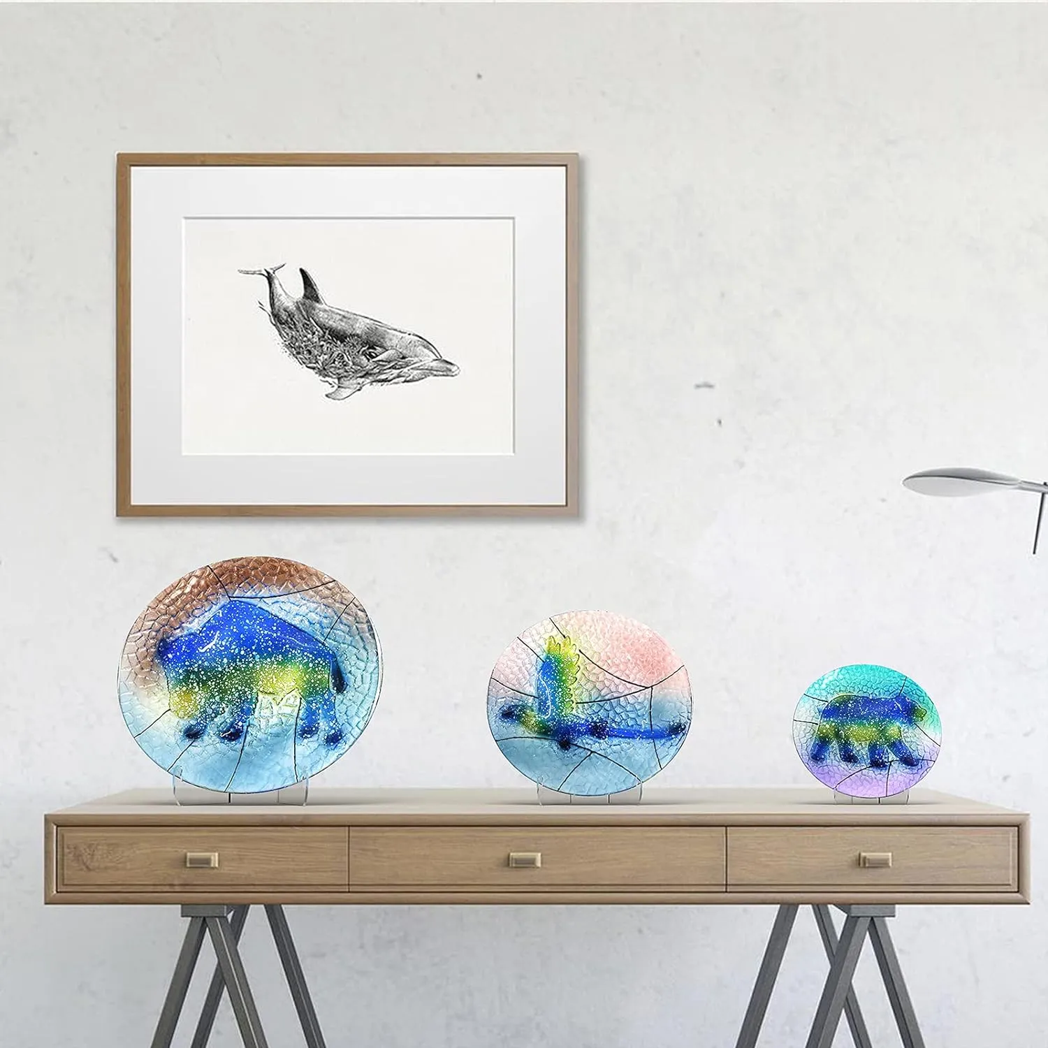 Boloyo 60-Degree Angle Acrylic Plate Display Stand , 6 Inch 5PC Clear Acrylic Display Holder Easel Base for Home Office Kitchen School Art Display