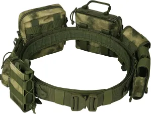 BOMTURN Tactical Battle Belt with Pouches Accessories Law Enforcement Duty Combat Military Utility Police Belt 8ps