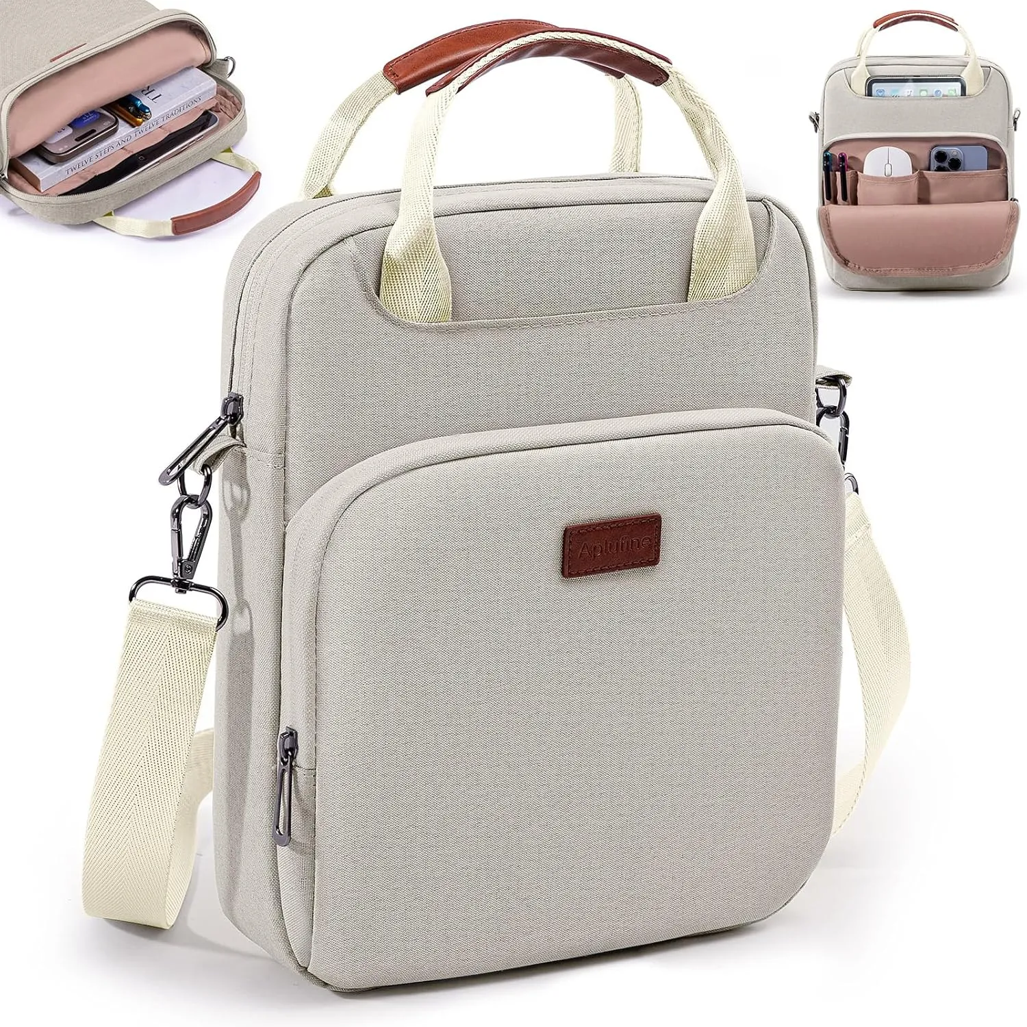 Book Carrying Bag with Shoulder Strap - Sturdy Book Sleeve with Zipper for Book Lovers - Book Bag for Study Suppliers- Book Cover for Paperback -Book Pouch -Book Carrier - Book Protector Case