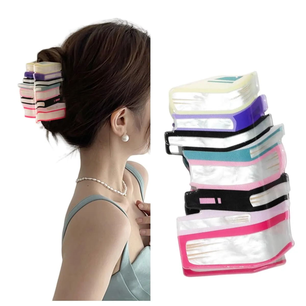 Book Hair Clips，Funny Women's Hair Clips，Hairpins Designed for Women Book Lovers ，A Cute Book Hair Clip Suitable for Sparse Hair Volume (Book Hair Clip-B)