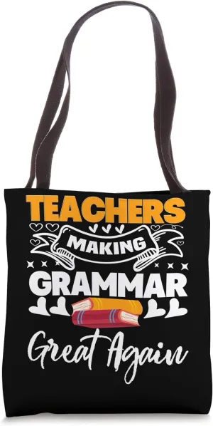 Book Reading Grammar English Teaching School Educator Tote Bag