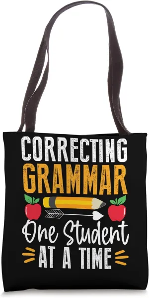 Book Reading Grammar English Teaching School Educator Tote Bag