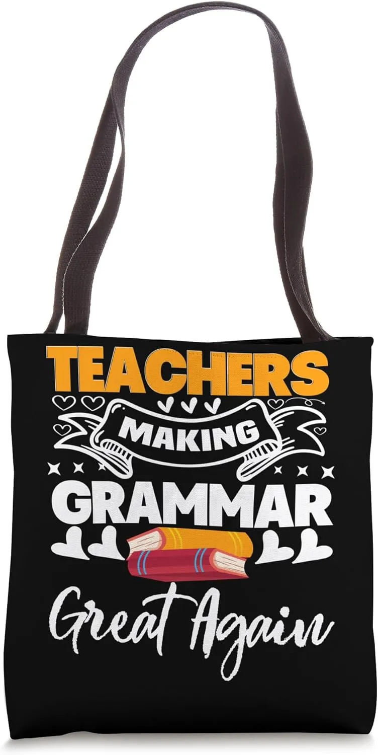 Book Reading Grammar English Teaching School Educator Tote Bag