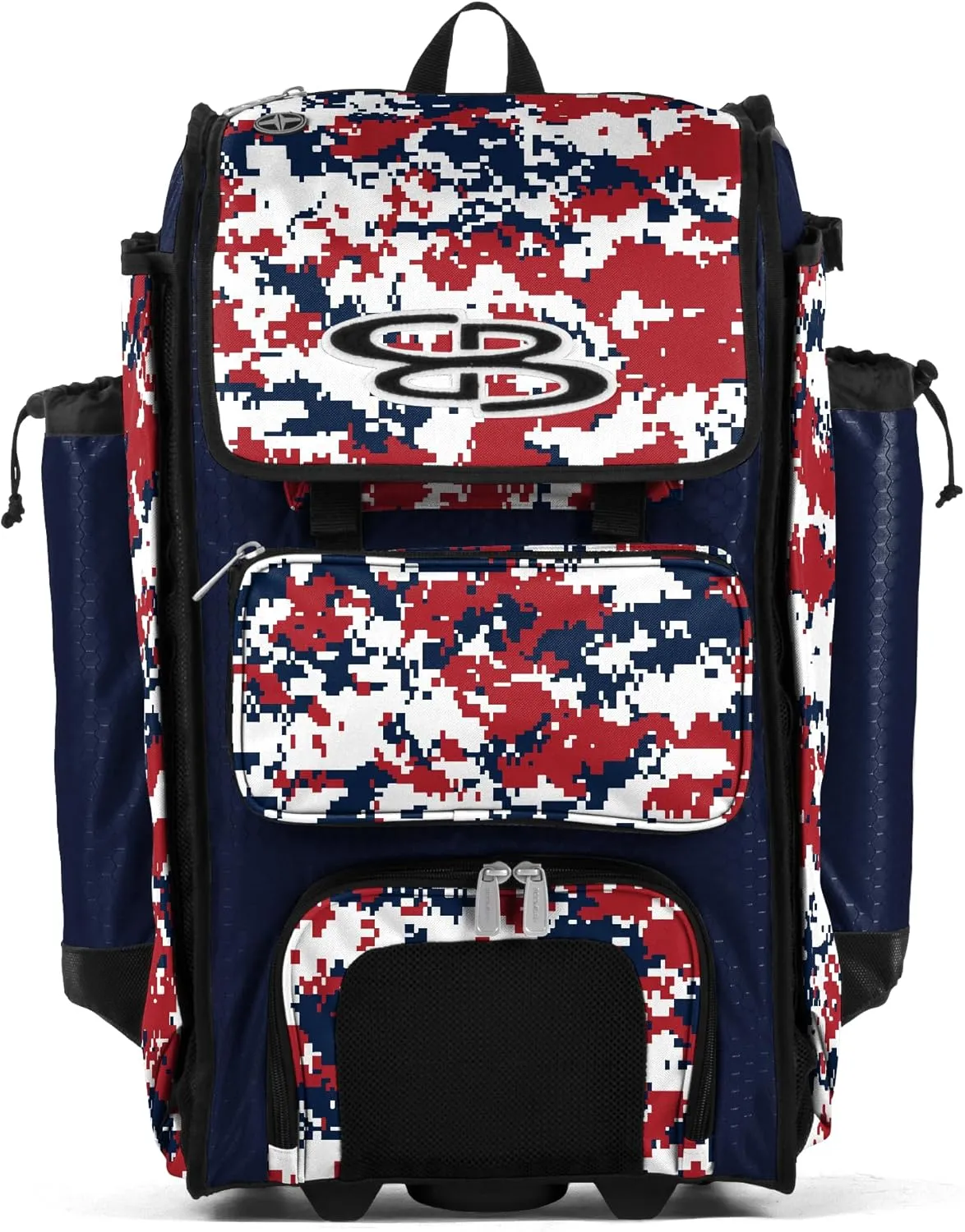 Boombah Rolling Catchers Superpack Baseball/Softball Gear Bag Digital Camo - 23-1/2" x 13-1/2" x 9-1/2" - Multiple Colors - Telescopic Handle and Holds 4 Bats - Wheeled Version