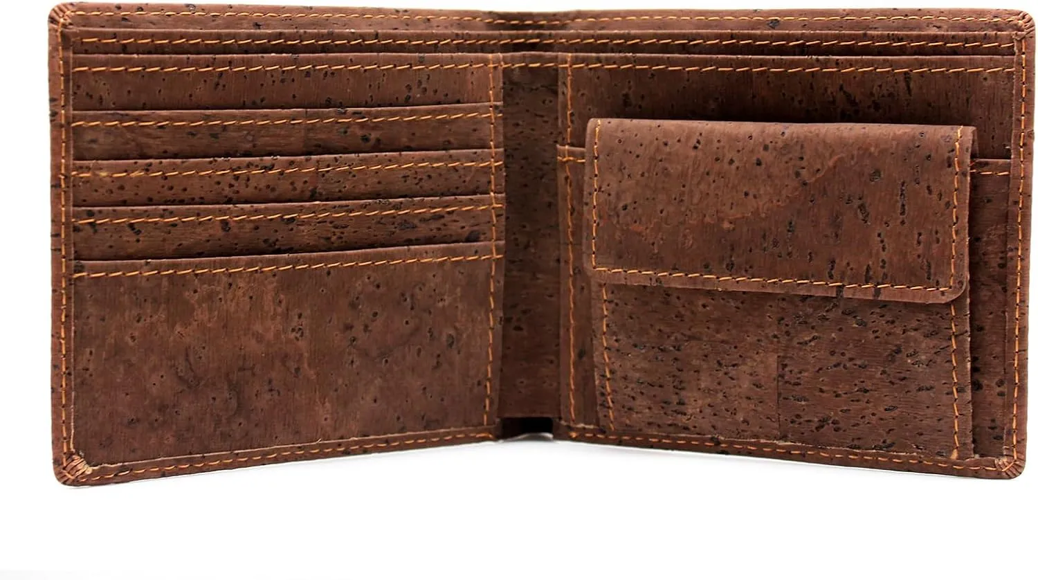 boshiho RFID Blocking Cork Wallet, Slim Bifold Vegan Coin Purse Eco Friendly Gift for Men and Women (Dark Brown)