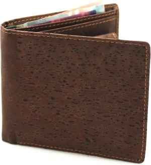 boshiho RFID Blocking Cork Wallet, Slim Bifold Vegan Coin Purse Eco Friendly Gift for Men and Women (Dark Brown)