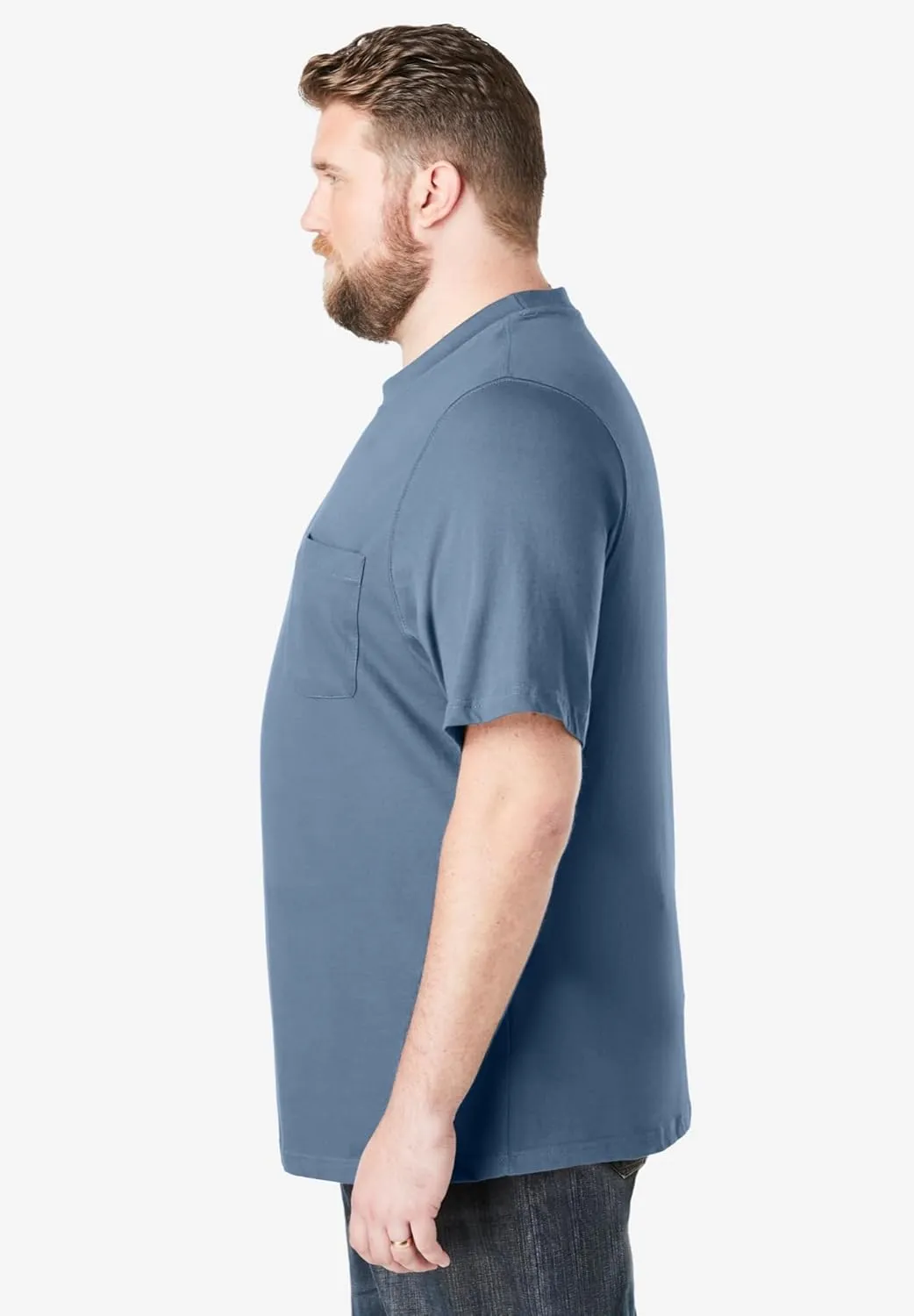 Boulder Creek by Kingsize Men's Big & Tall Heavyweight Pocket Crewneck T-Shirt
