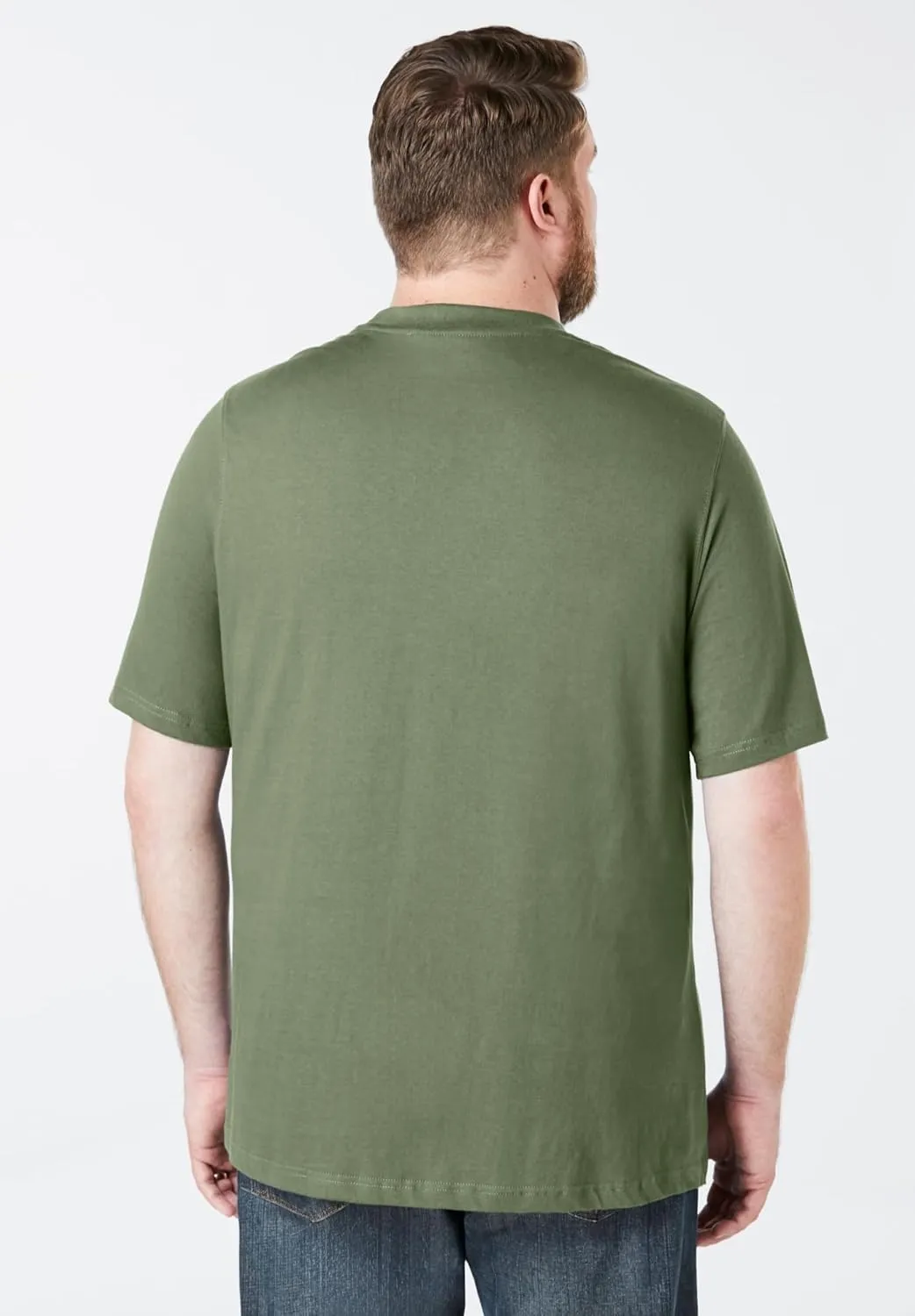 Boulder Creek by Kingsize Men's Big & Tall Heavyweight Pocket Crewneck T-Shirt