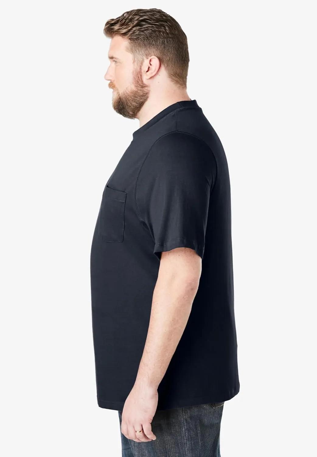 Boulder Creek by Kingsize Men's Big & Tall Heavyweight Pocket Crewneck T-Shirt