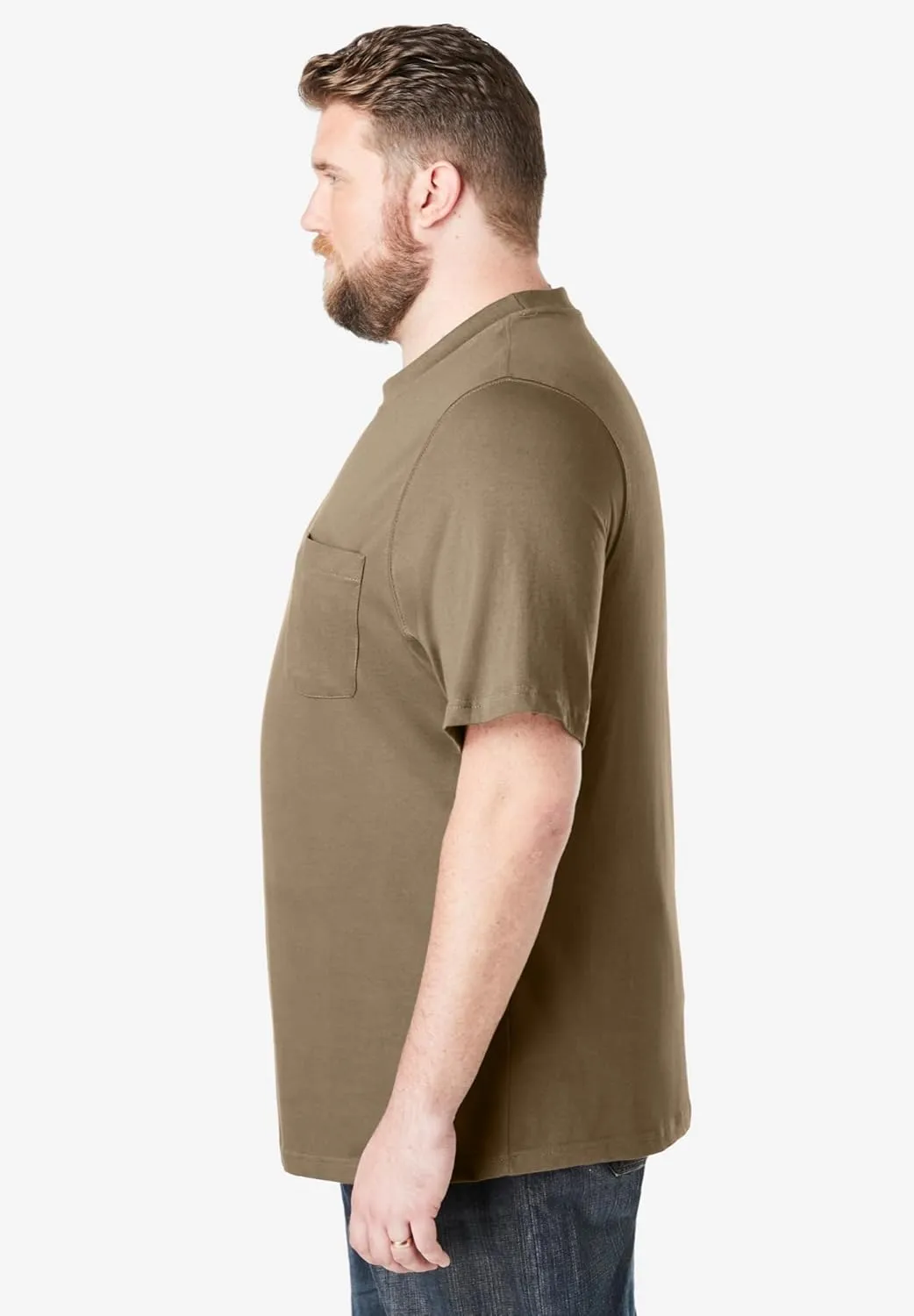 Boulder Creek by Kingsize Men's Big & Tall Heavyweight Pocket Crewneck T-Shirt