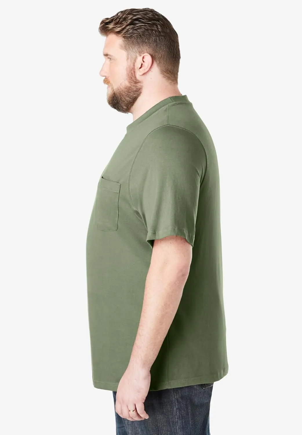 Boulder Creek by Kingsize Men's Big & Tall Heavyweight Pocket Crewneck T-Shirt