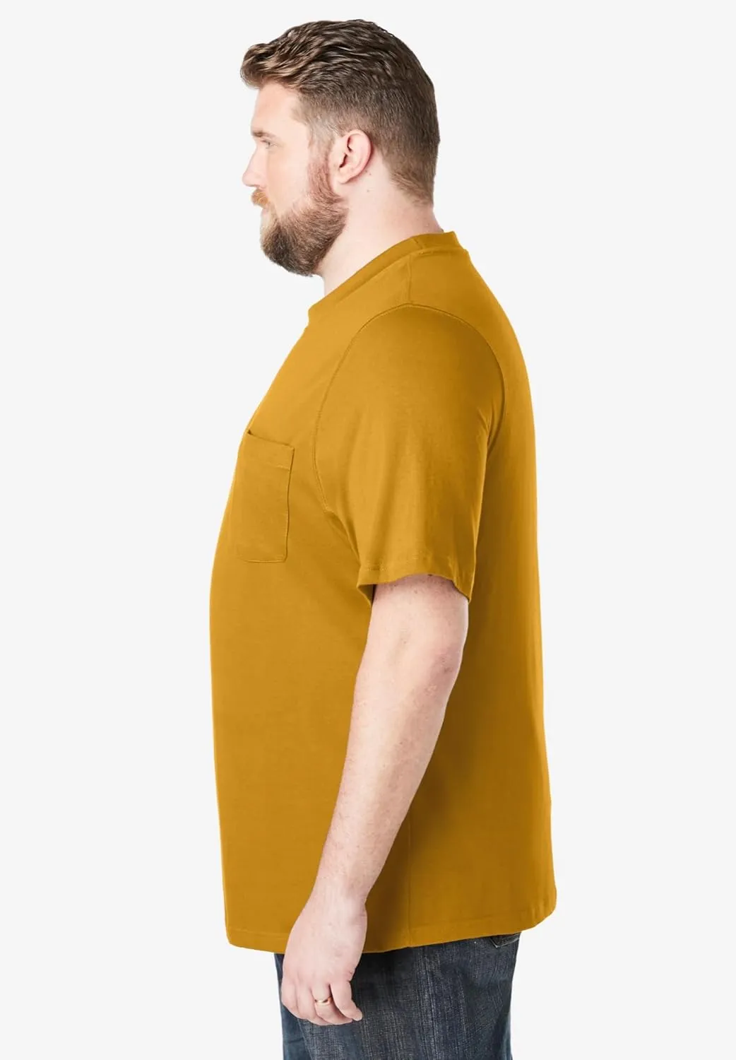 Boulder Creek by Kingsize Men's Big & Tall Heavyweight Pocket Crewneck T-Shirt