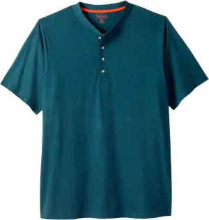 Boulder Creek by Kingsize Men's Big & Tall Heavyweight Short-Sleeve Henley Shirt