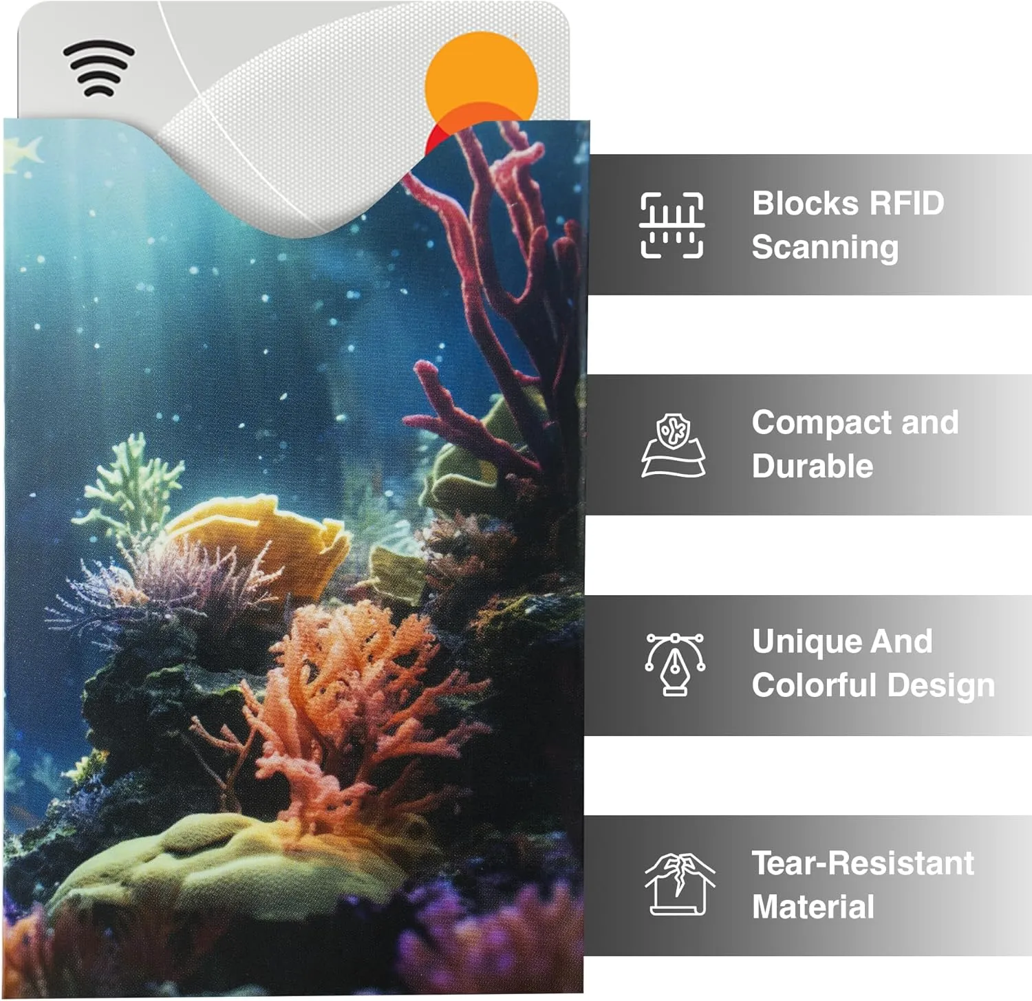 Boxiki Travel Set of 15 RFID Blocking Sleeves Best way to Protect your Cards from Electronic Theft. Durable, Lightweight and Compact Design to fit in any Pocket or Purse. (Nature Theme)