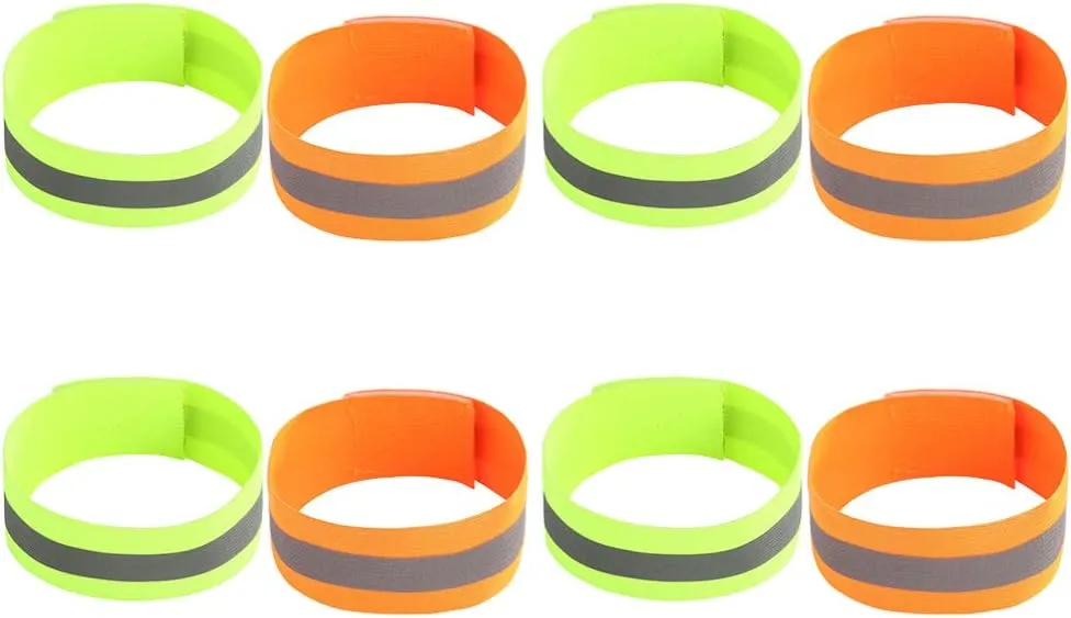Bracelets Armband Elastic 10 Pcs Reflective Band High Visibility Bands Safety Armbands for Jogging Cycling Walking Night Events Stretch Bracelet String Elastic Running