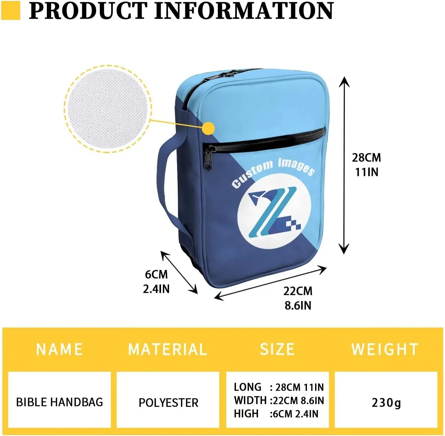 Brazil Flag Bible Cover Bag with Handle Pockets Tote Carrying Book Durable Protective Handbag Pouch