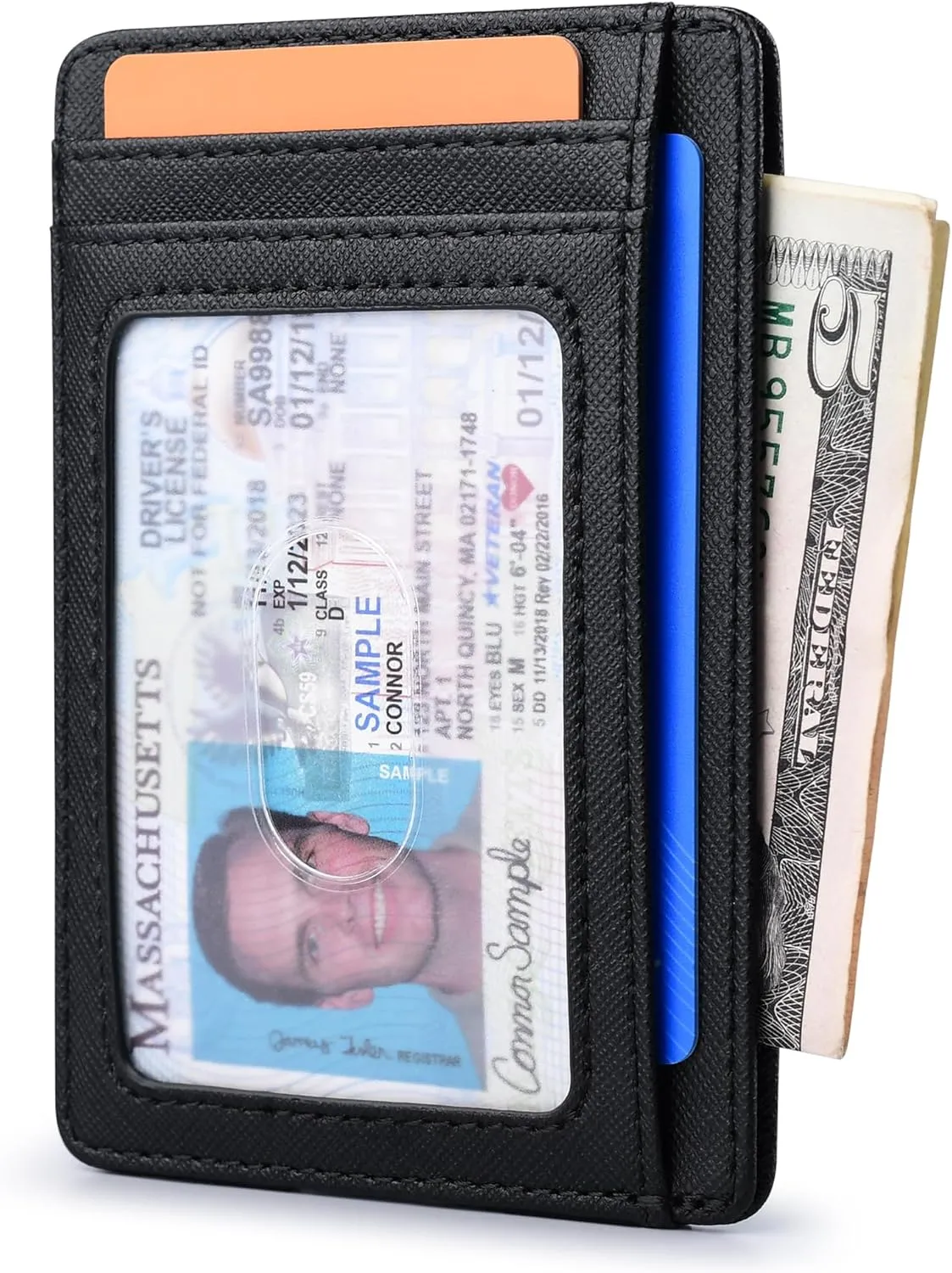 Buffway Slim Minimalist Front Pocket RFID Blocking Leather Wallets for Men and Women